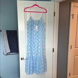 Lilly Pulitzer Blue and White Spaghetti Strap Sundress